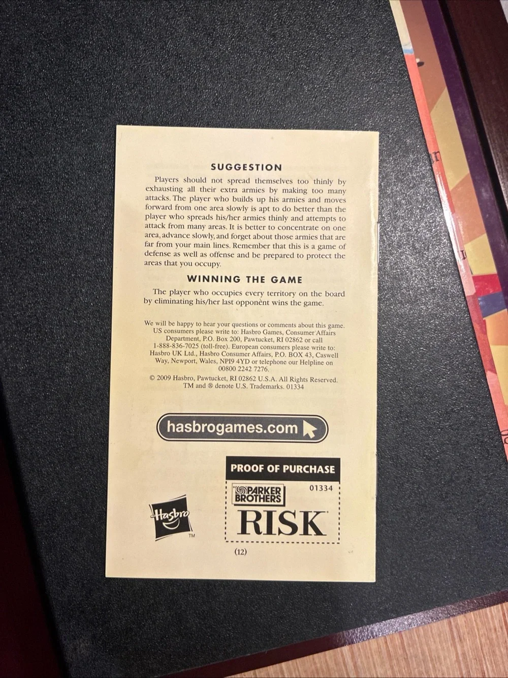 Vintage Hasbro Risk Board Game - Classic Strategy Game (Red, Yellow, Blue)